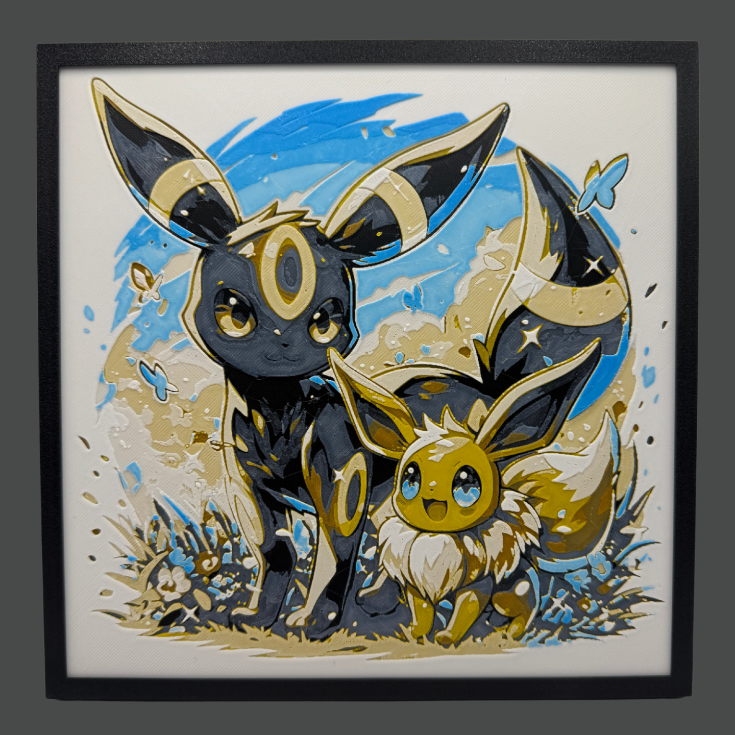 Eevee & Umbreon - Pokemon Hueforge